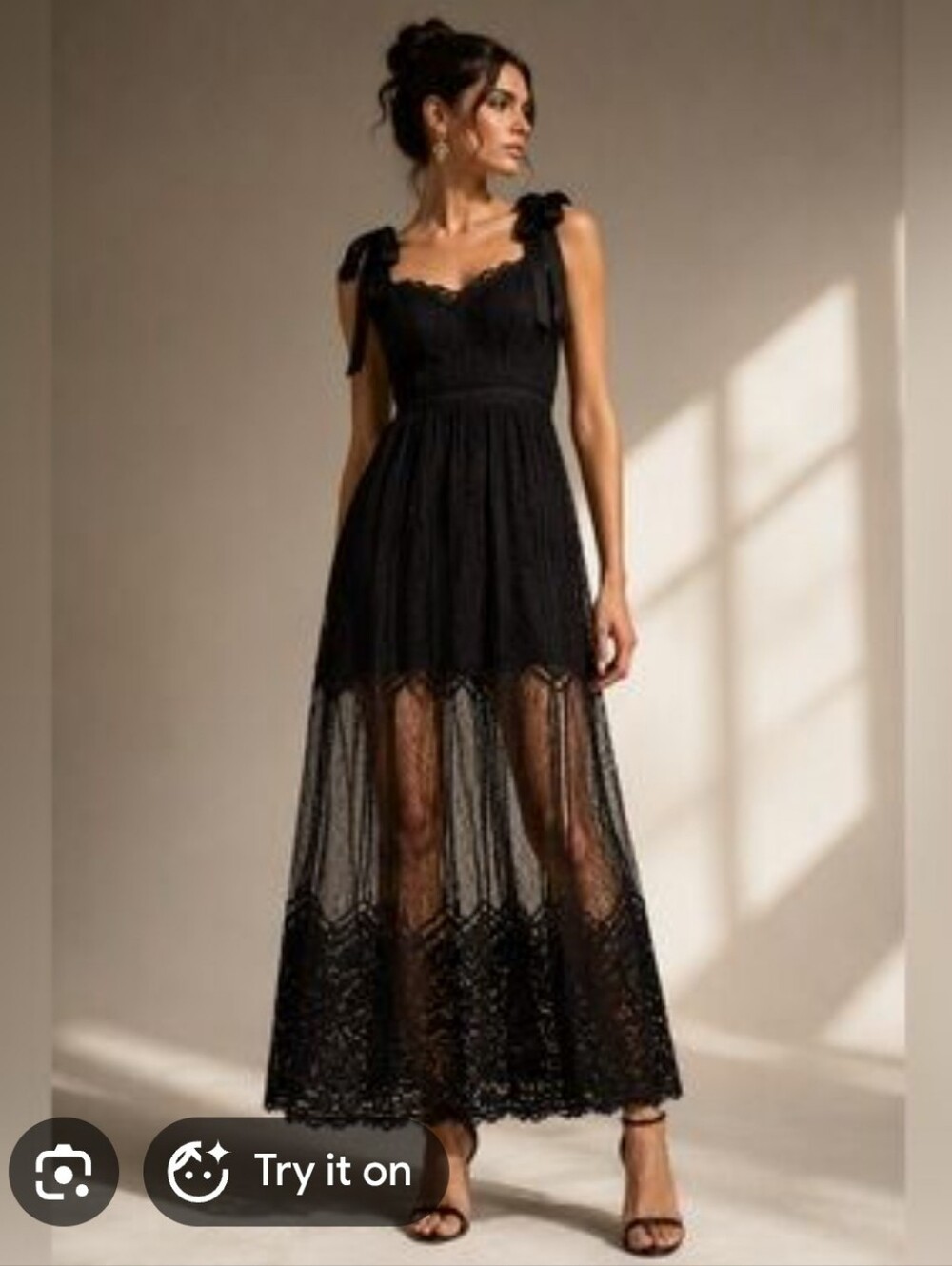 Gianni Bini Black Lace Maxi Dress